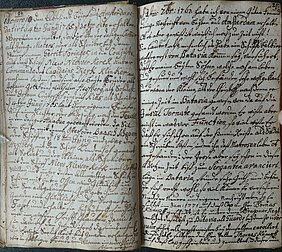Johann Valtin Kius, Verzeigniß Büchlein (Handschrift, Hildburghausen, 1750–1782, im Privatbesitz), Ausschnitt aus dem Briefregister der Korrespondenz mit seinen 3 Söhnen, die in der Niederländischen Ostindienkompanie dienten